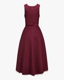 Amarena Dirndl lang mit Seidensamt-Schürze