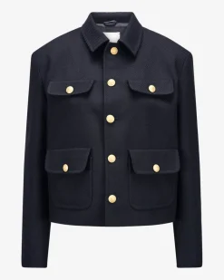 Blazer aus Schurwolle und Baumwolle