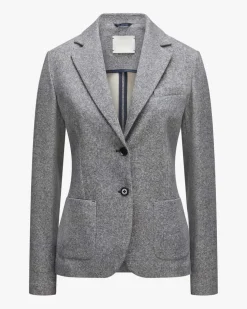 Blazer Slim Fit aus Baumwoll-Mix