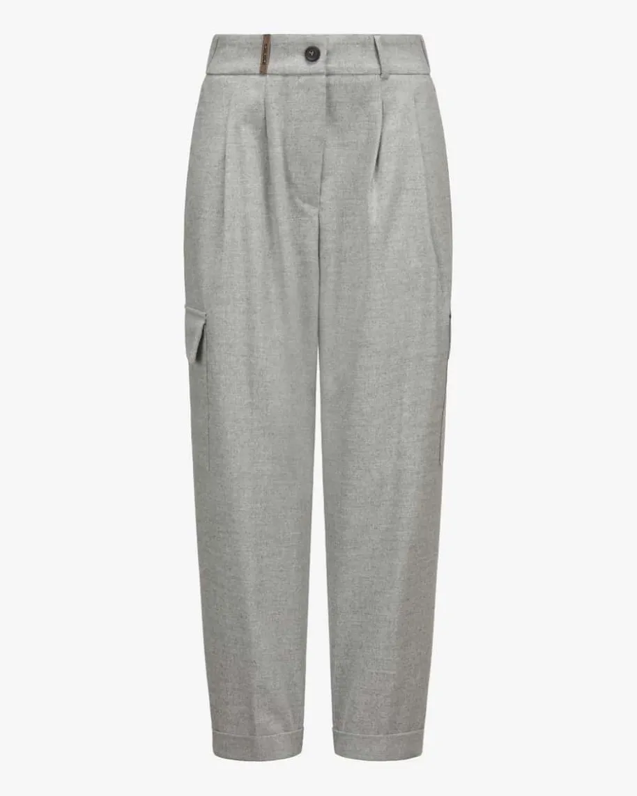 7/8-Cargohose aus Woll-Mix