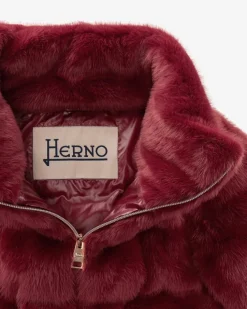 Daunen-Kunstfelljacke