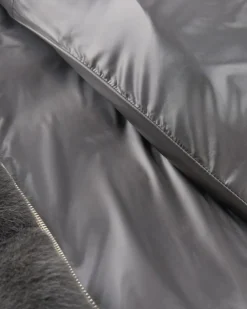 Daunen-Kunstfelljacke