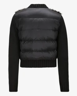 Daunen-Strickjacke aus Schurwolle