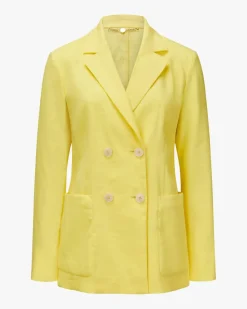 Doppelreiher-Blazer aus Leinen-Mix