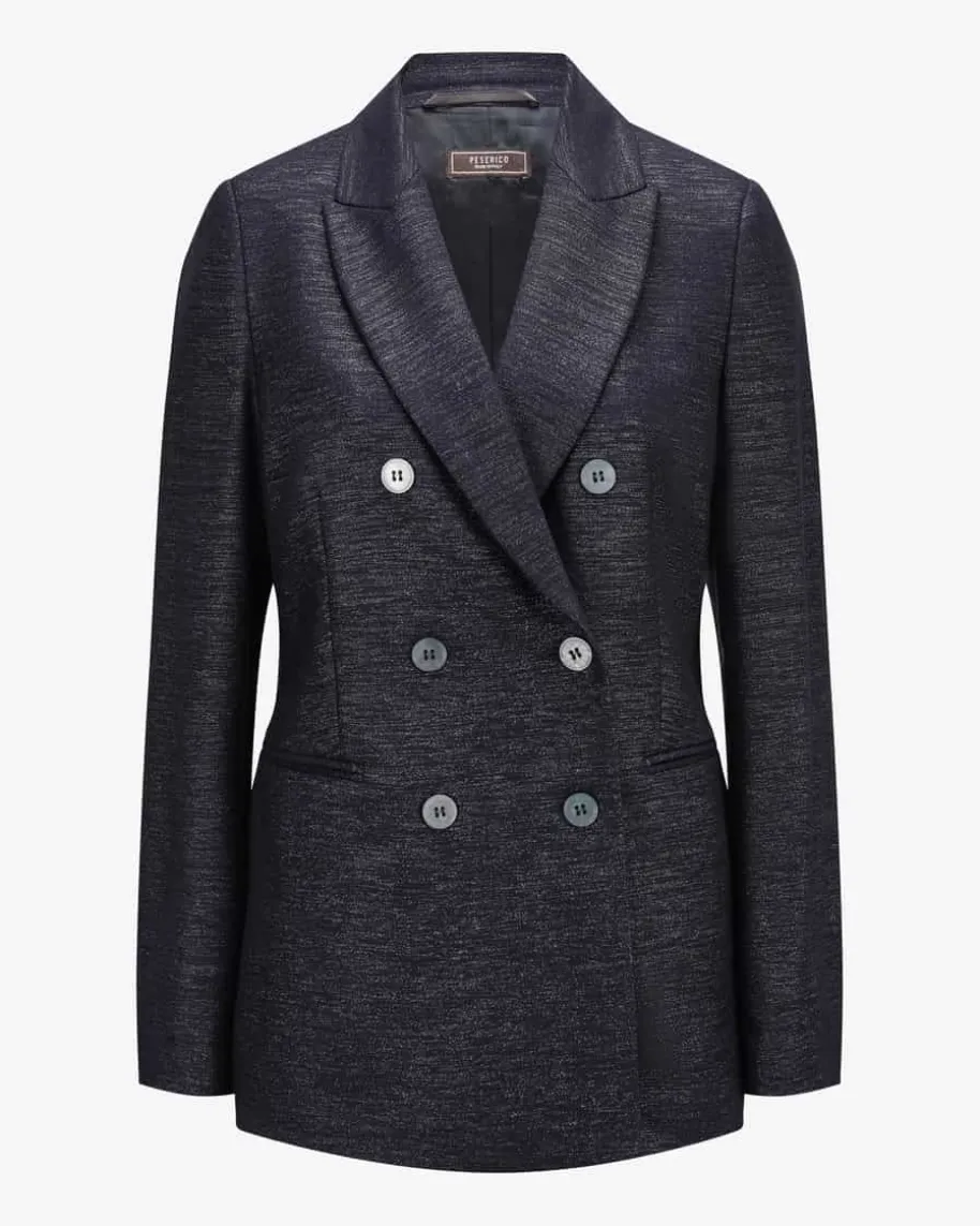 Doppelreiher-Blazer aus Schurwoll-Mix