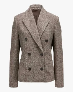 Doppelreiher-Blazer aus Woll-Seiden-Mix