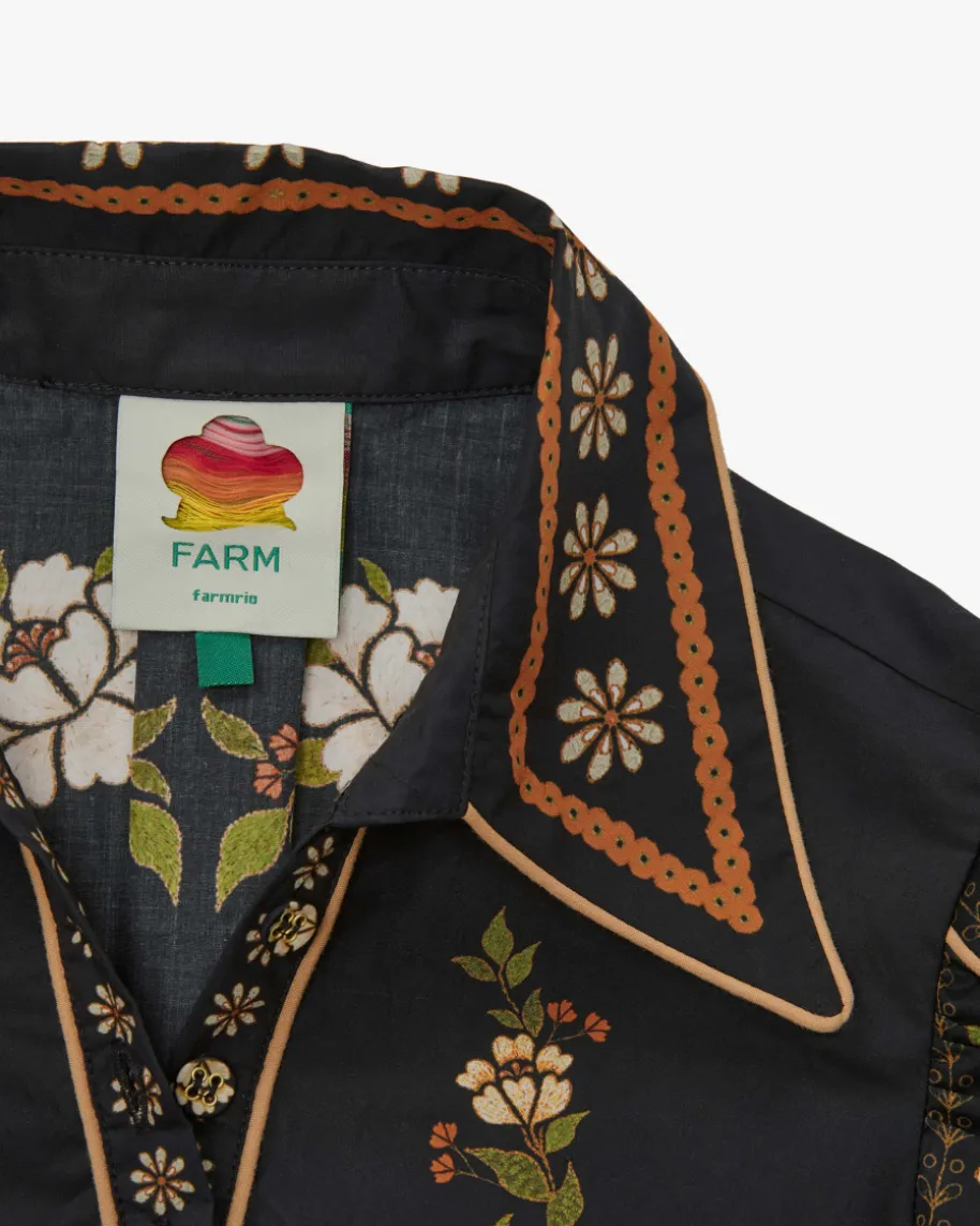 Embroidered Flowers Kleid