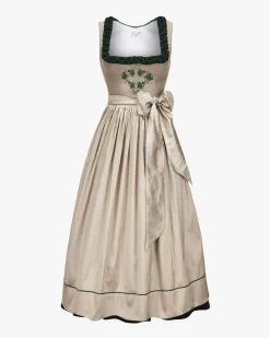 Gaia Leinen-Dirndl lang mit Seidenschürze