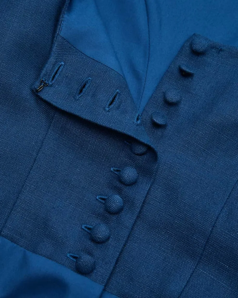 Guila Midi-Leinendirndl mit Seidenschürze