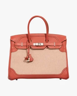 Hermès Vintage Birkin Ghillies 35 Palladium Tasche