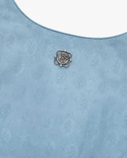 Himmelsträume Midi-Dirndl mit Seidensamt-Schürze