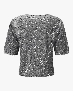 Jorina Pailletten-Samtblusenshirt