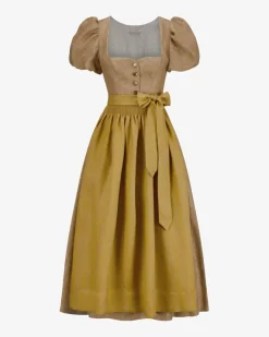 Laura Leinen-Dirndl lang mit Schürze