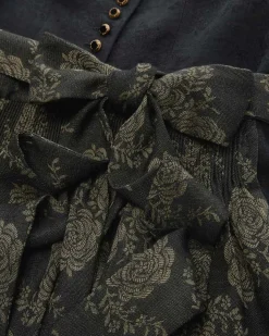 Laura Leinen-Schurwoll-Dirndl lang mit Schürze