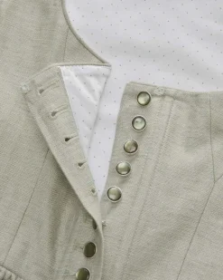 Leinendirndl lang mit Baumwollschürze