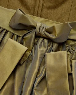 Leinen-Dirndl lang mit Schürze