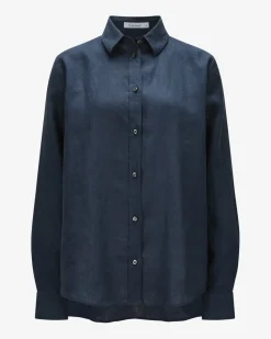 Leinen-Hemdbluse Oversize Fit