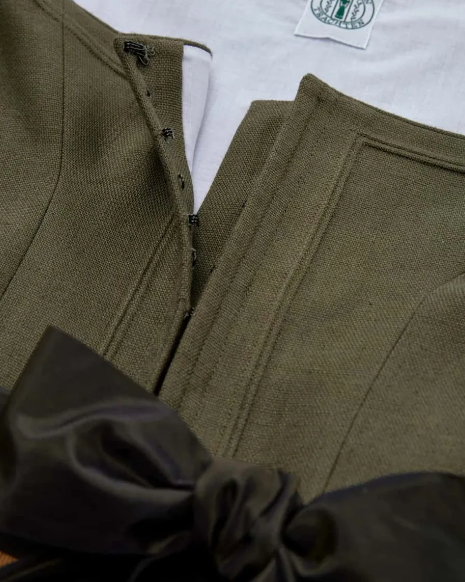 Lyana Midi-Leinendirndl mit Bessy Seidenschürze