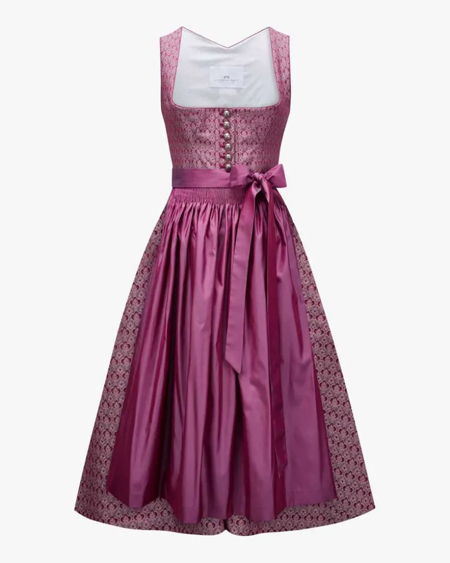 Midi-Dirndl mit Seidenschürze