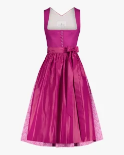 Midi-Dirndl mit Seidenschürze