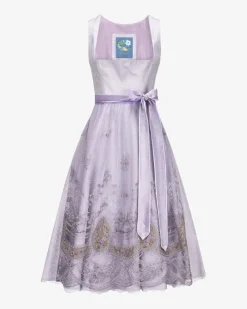 Midi-Dirndl mit Seidenschürze