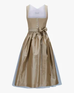Midi-Dirndl mit Seidenschürze