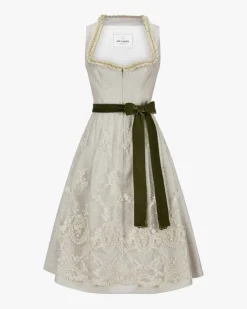 Midi-Dirndl mit Spitzenschürze