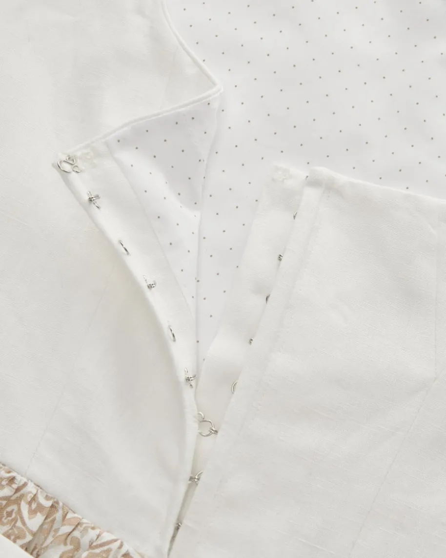 Midi-Leinendirndl mit Leinenschürze