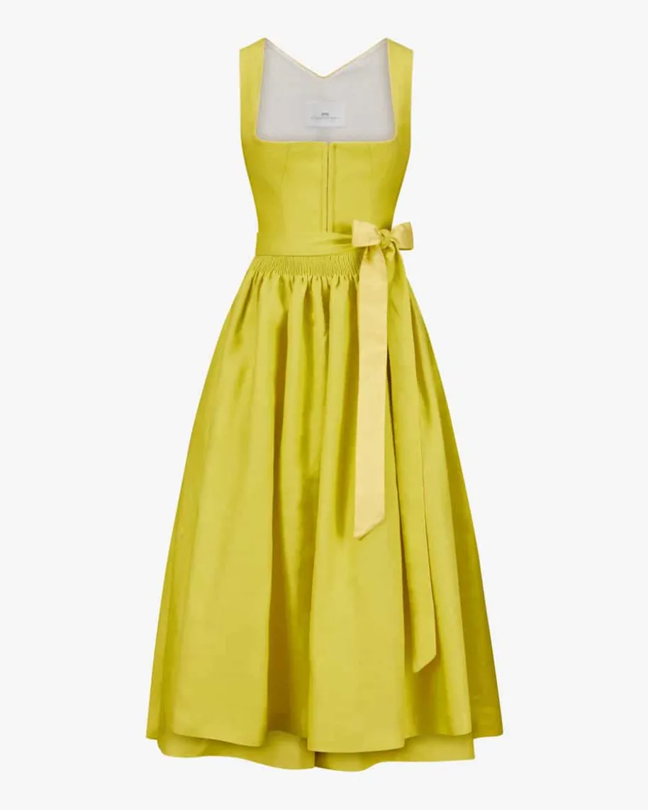 Midi-Leinendirndl mit Leinenschürze