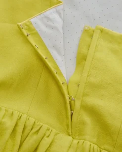 Midi-Leinendirndl mit Leinenschürze