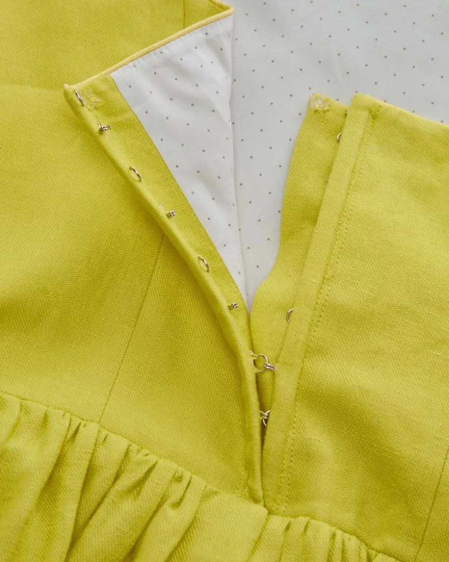 Midi-Leinendirndl mit Leinenschürze