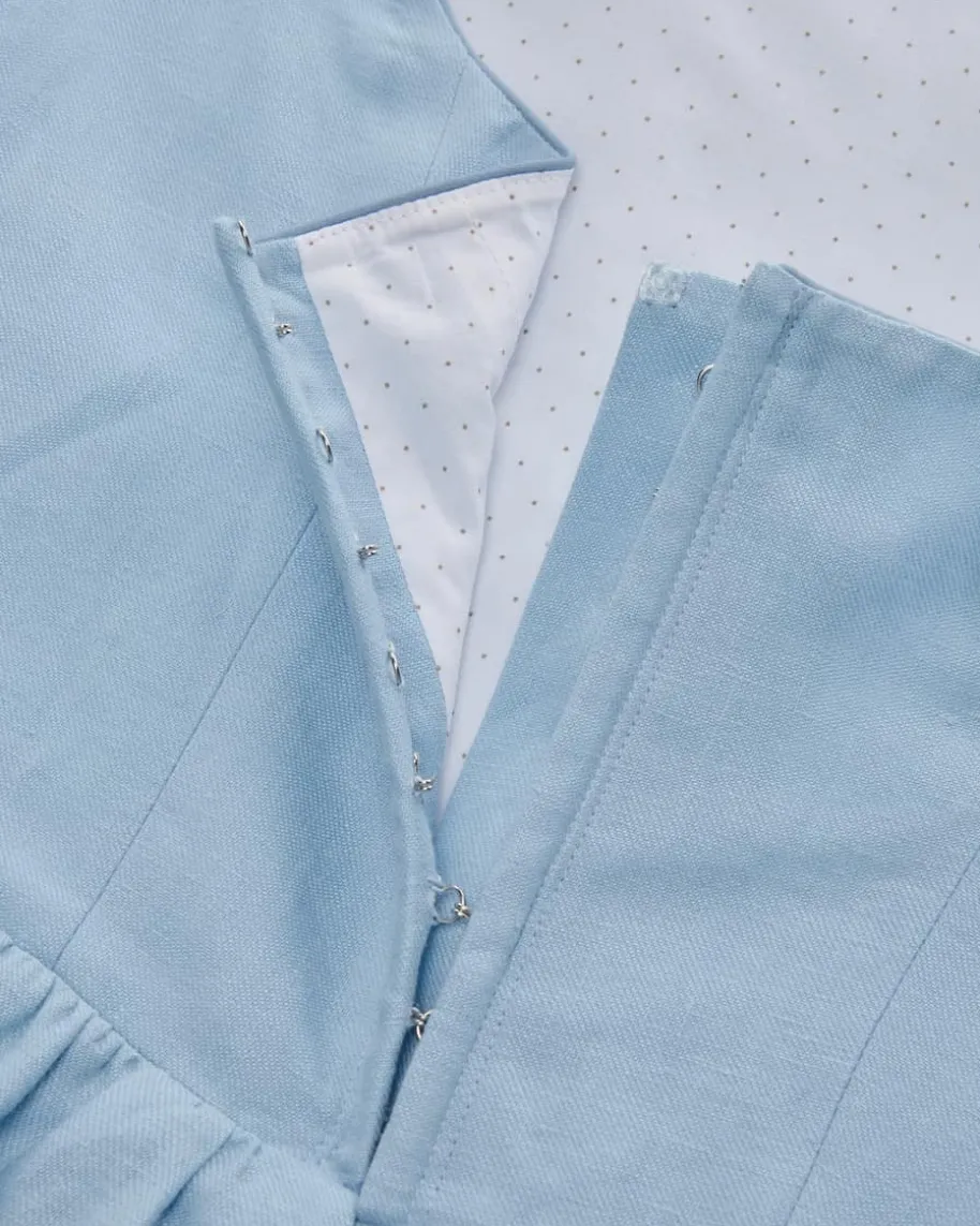 Midi-Leinendirndl mit Leinenschürze