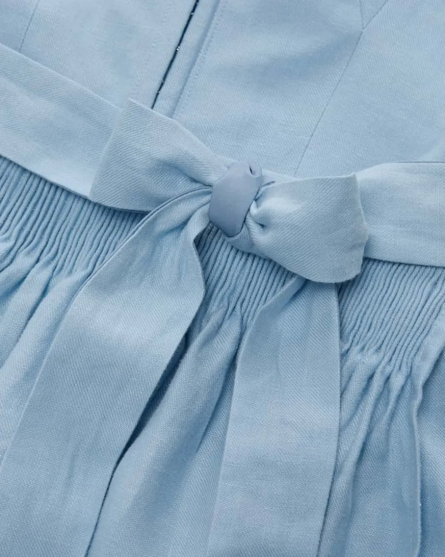 Midi-Leinendirndl mit Leinenschürze