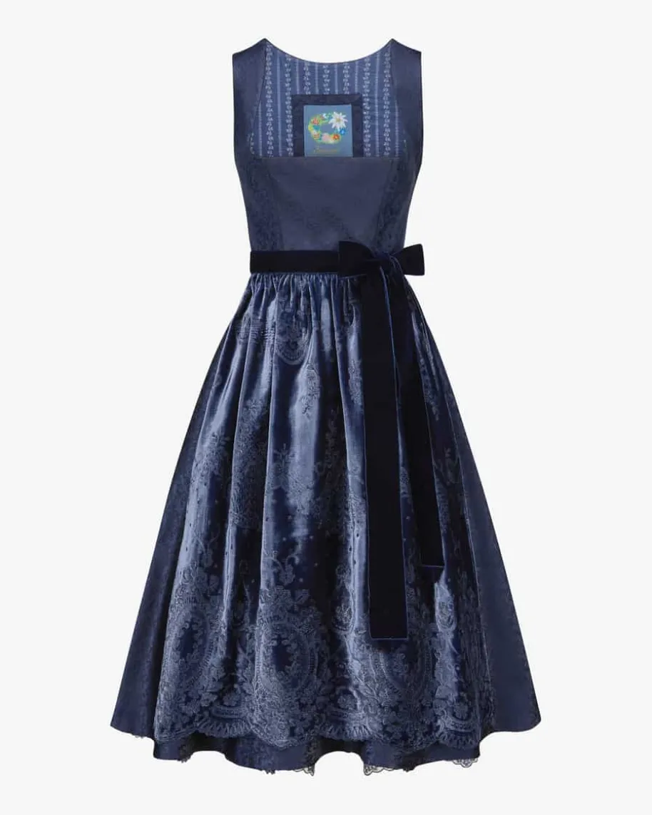 Polarstern Midi-Dirndl mit Seidensamt-Schürze