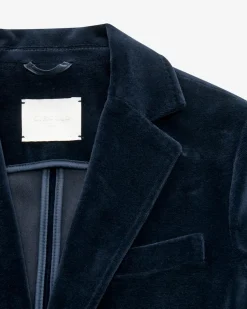 Samtblazer Slim Fit aus Baumwoll-Mix