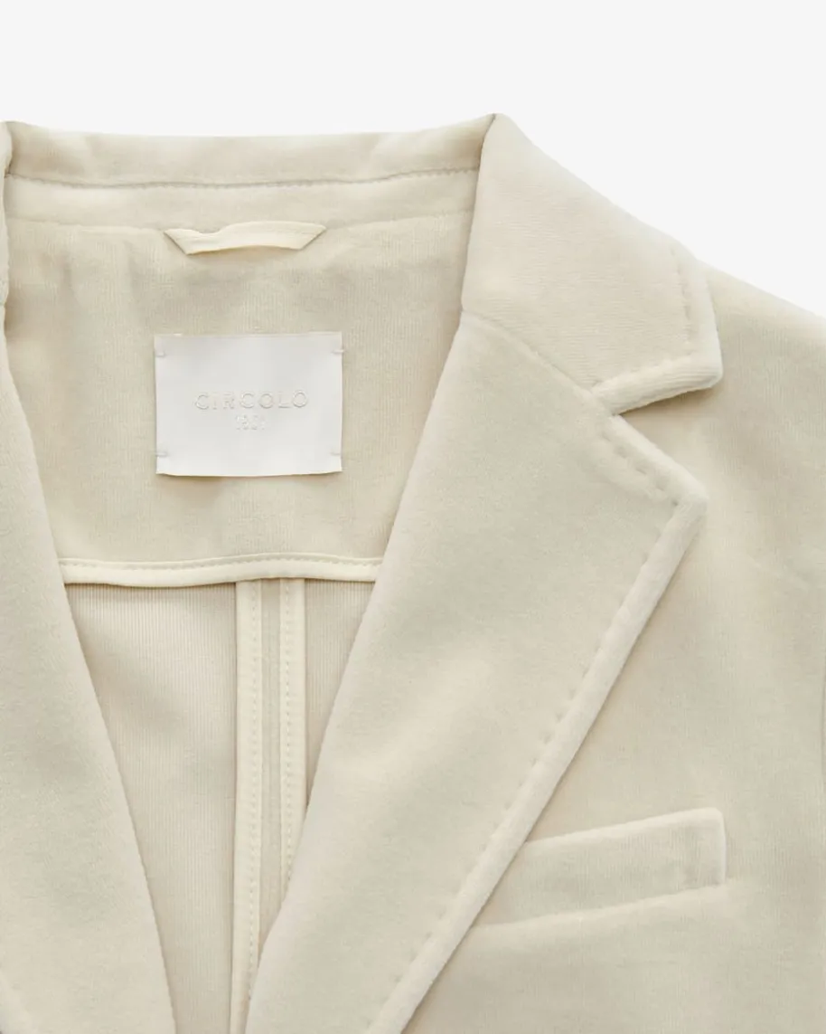 Samtblazer Slim Fit aus Baumwoll-Mix