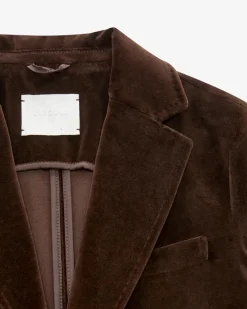 Samtblazer Slim Fit aus Baumwoll-Mix