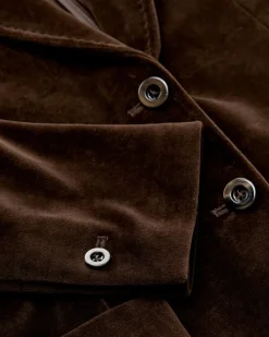 Samtblazer Slim Fit aus Baumwoll-Mix