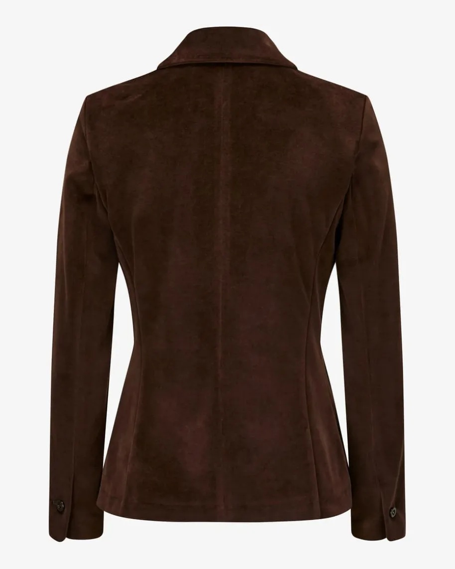 Samtblazer Slim Fit aus Baumwoll-Mix