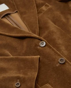 Samtblazer Slim Fit aus Baumwoll-Mix