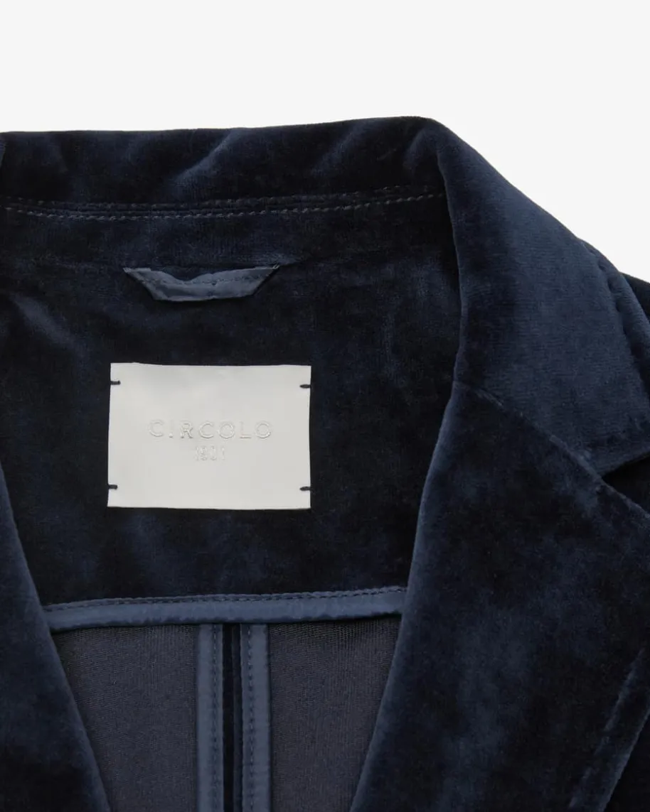 Samtblazer Slim Fit aus Baumwoll-Mix