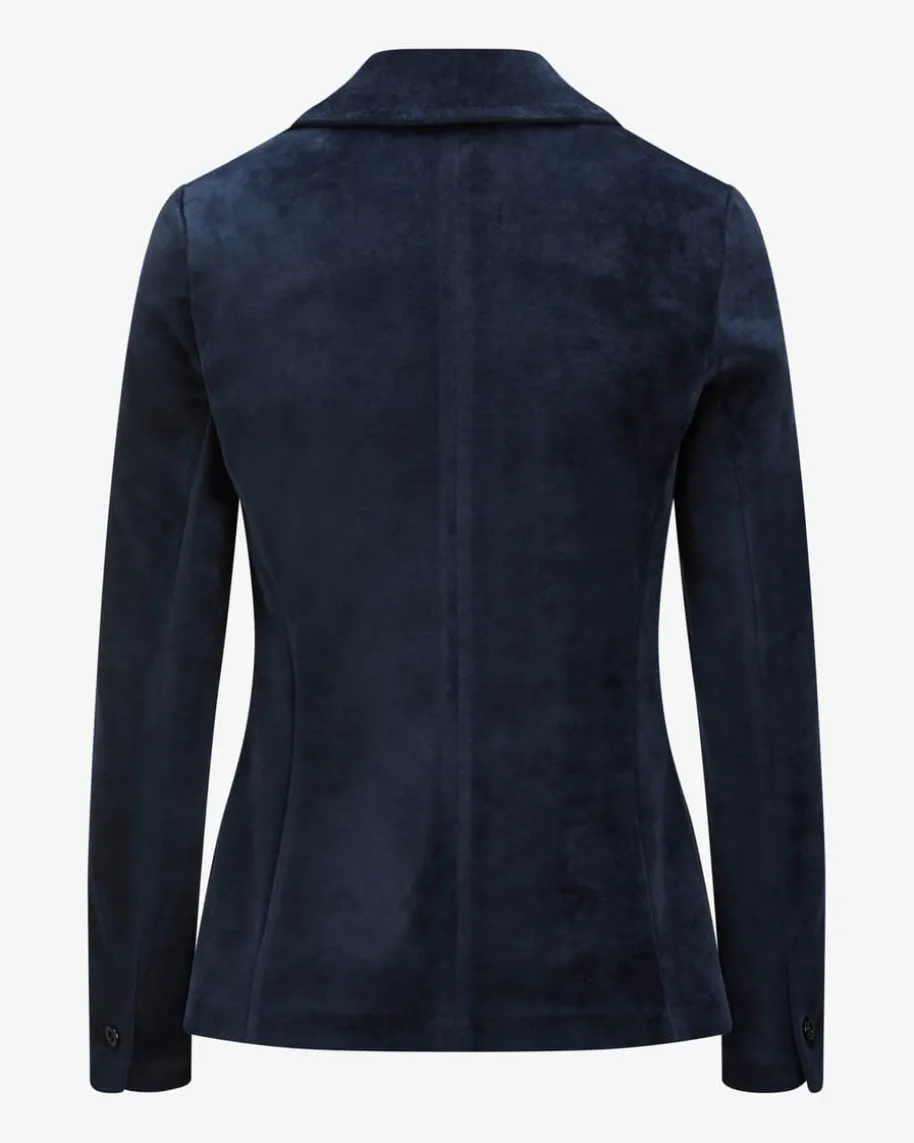 Samtblazer Slim Fit aus Baumwoll-Mix