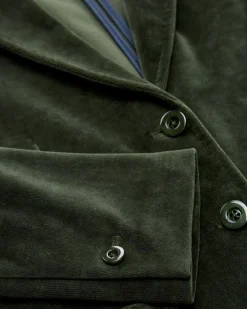 Samtblazer Slim Fit aus Baumwoll-Mix