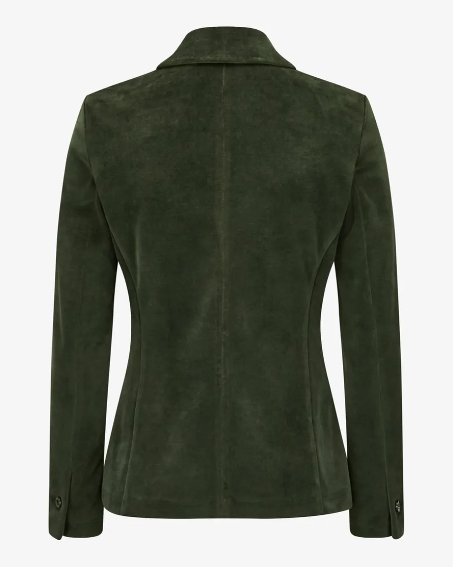 Samtblazer Slim Fit aus Baumwoll-Mix