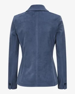 Samtblazer Slim Fit aus Baumwoll-Mix