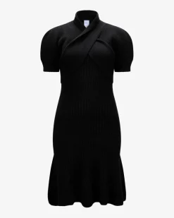 Scarf Drapped Strickkleid