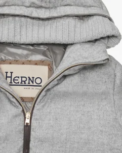 Seiden-Cashmere-Daunenmantel