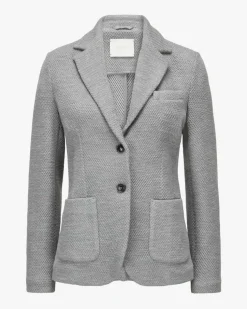 Strickblazer Slim Fit aus Schurwoll-Mix
