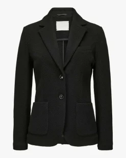 Strickblazer Slim Fit aus Schurwoll-Mix