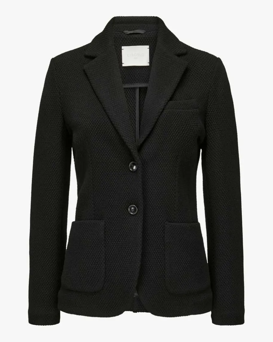 Strickblazer Slim Fit aus Schurwoll-Mix